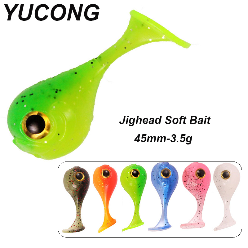 Fishing Lure Swimbait - YUCONG 6PCS Jighead Soft Baits 45mm-3.5g