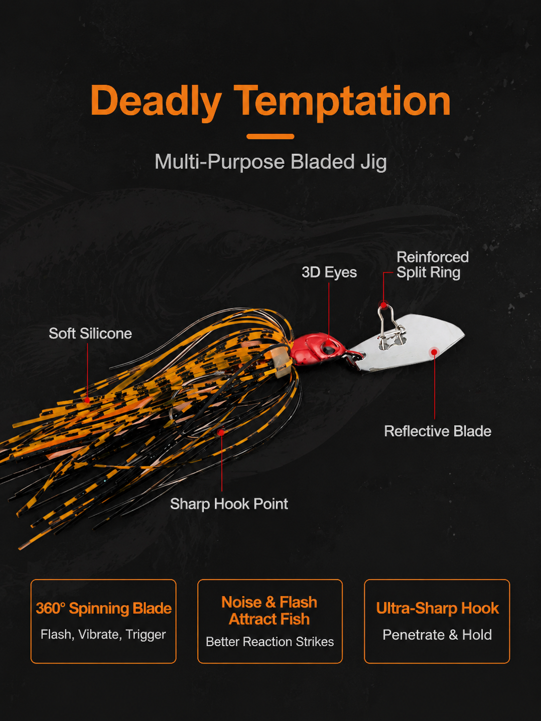 Spinnerbait Lure Set Silicone  - Fishing Lure Blade Bait ulasan dan harga
