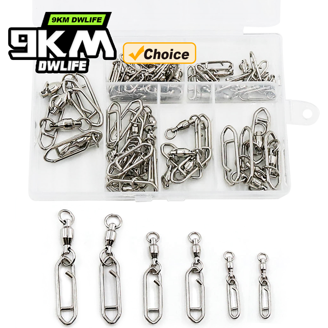 9KM Fishing Swivel Snap Kit 50 - Fishing Lure Making Kit ulasan dan harga