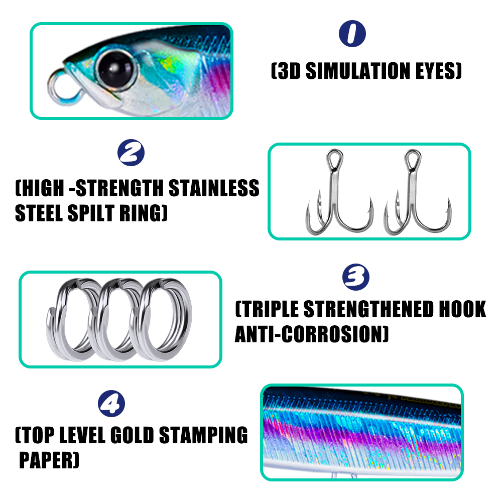 Fishing Lure 4pcs/set Pencil S - Fishing Lure Spoon ulasan dan harga